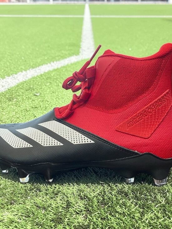 Adizero Chaos Football Linemen Cleats Red Black (IE3999) Men’s Size 9 main image 9